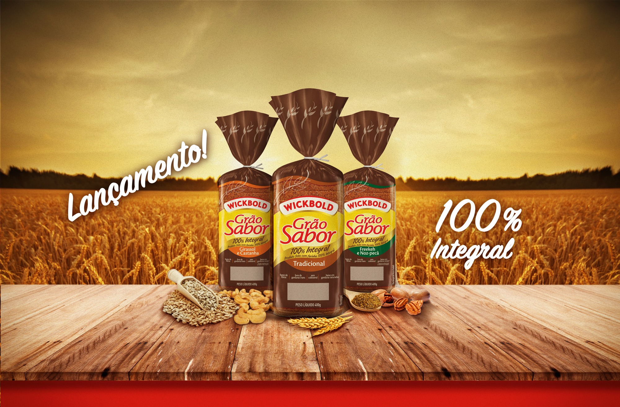 Novos pães 100% integrais