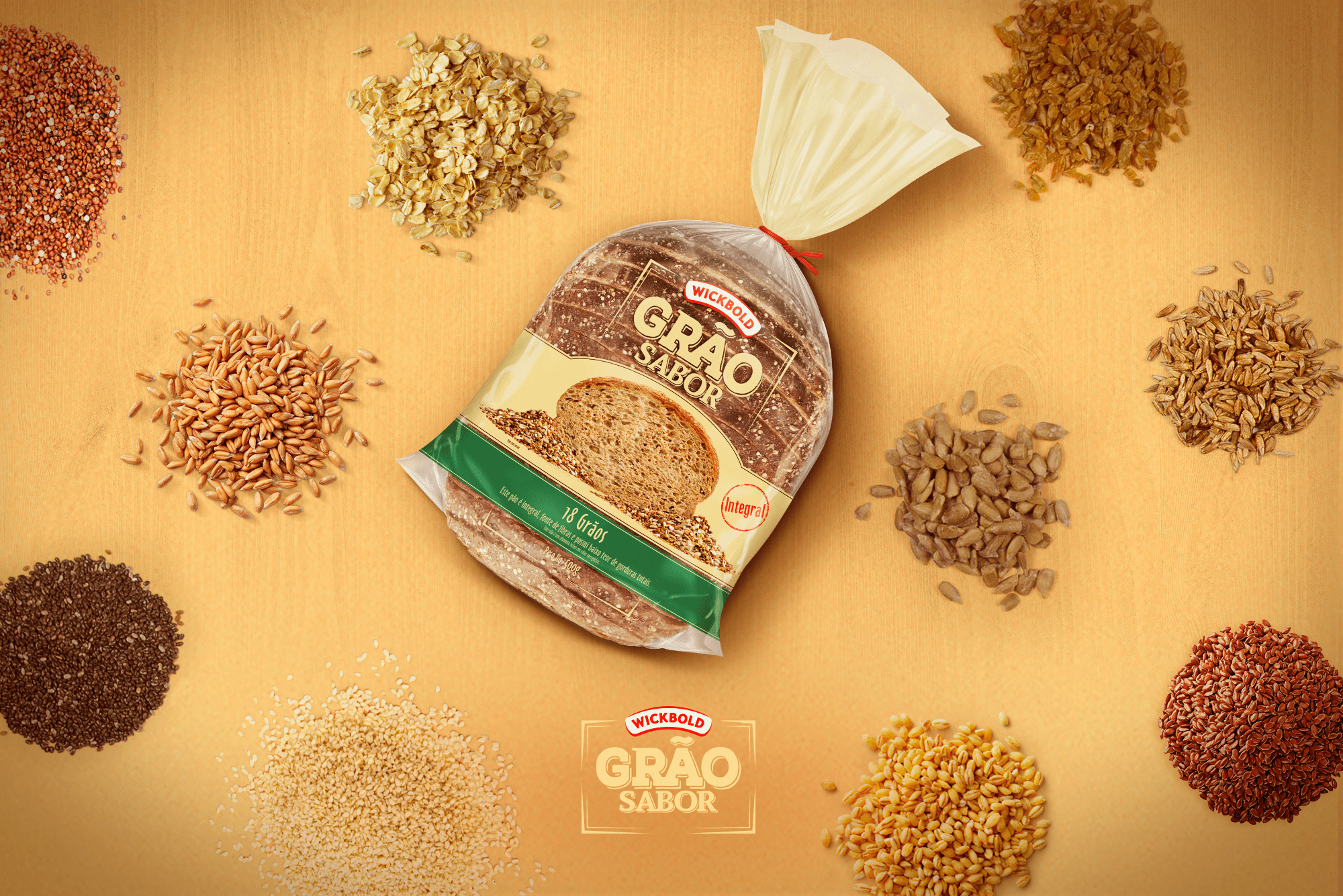 O que o pão 18 Grãos tem?