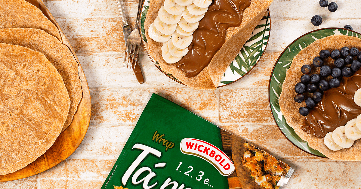 Wrap 100% integral com creme de avelãs