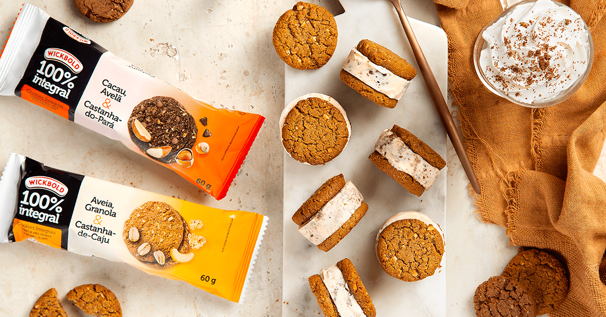 Sanduíche de cookie e sorvete