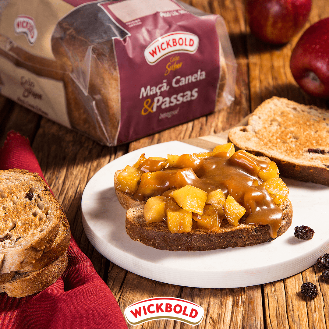 Maçã grelhada com caramelo
