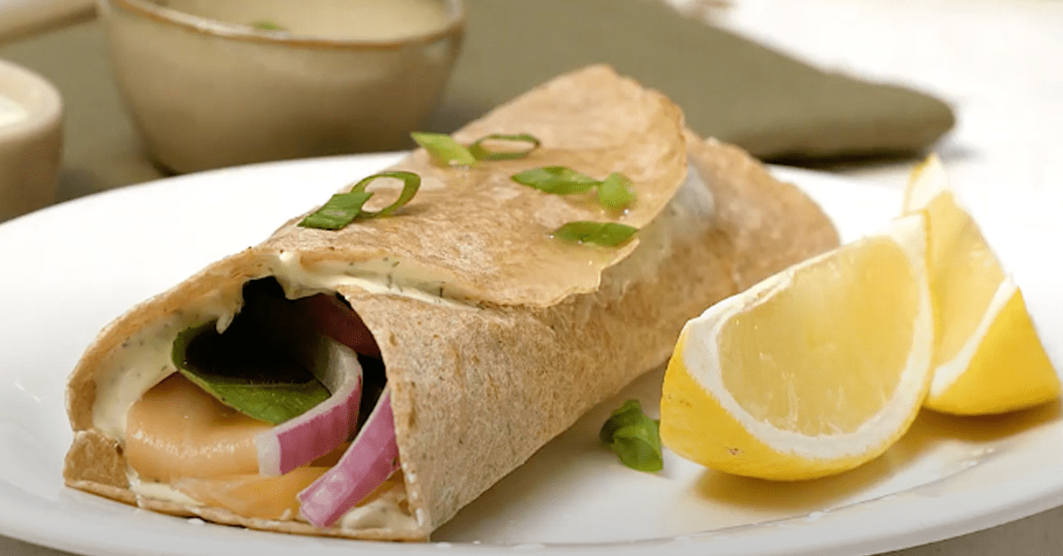 Wrap de Salmão com Tá Pronto 100% Integral