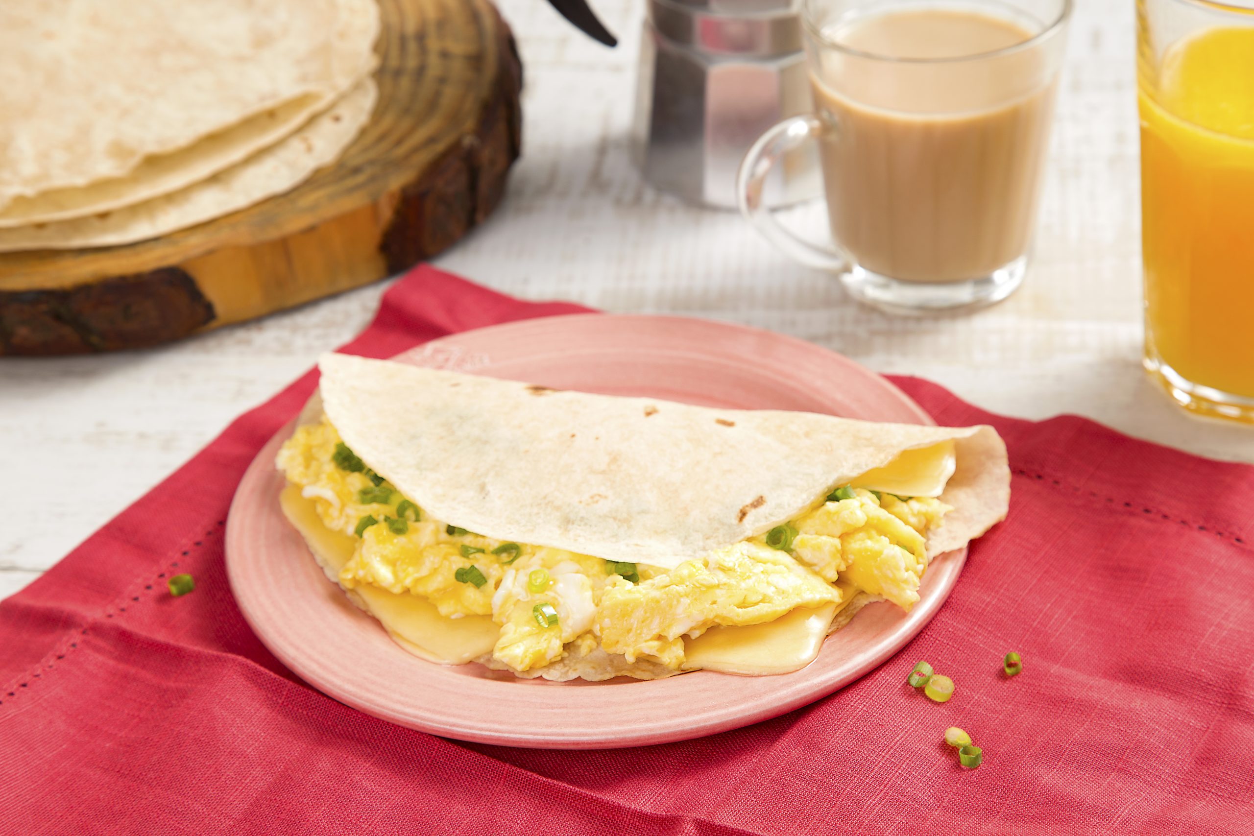 Wrap de omelete cremosa